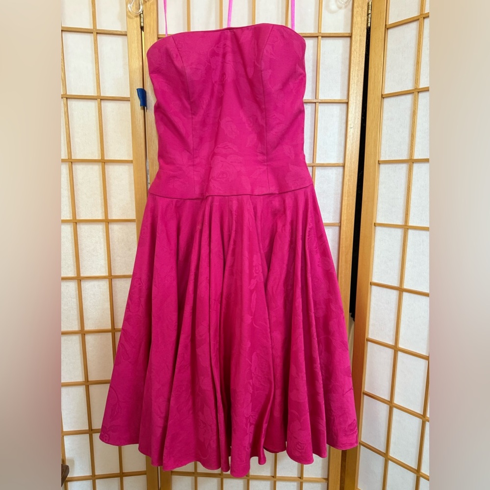 Hot Pink cocktail/prom/formal brocade mini dress size 4